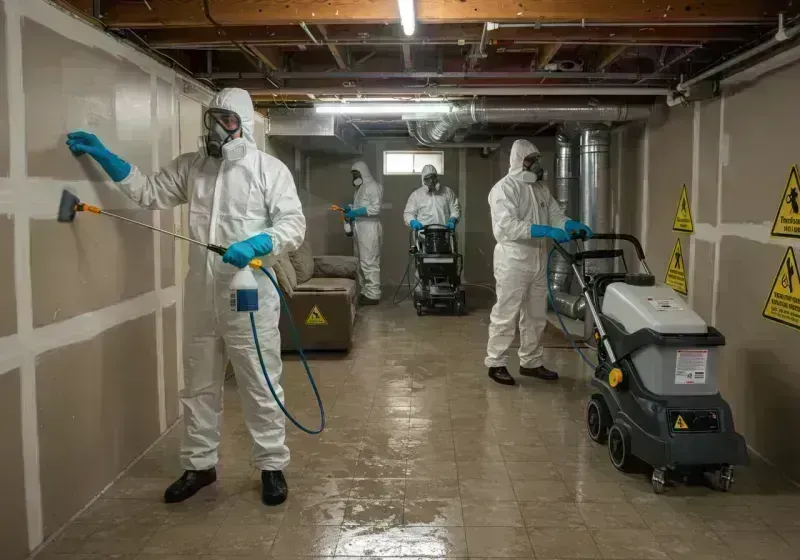 Basement Moisture Removal and Structural Drying process in North Kensington, MD